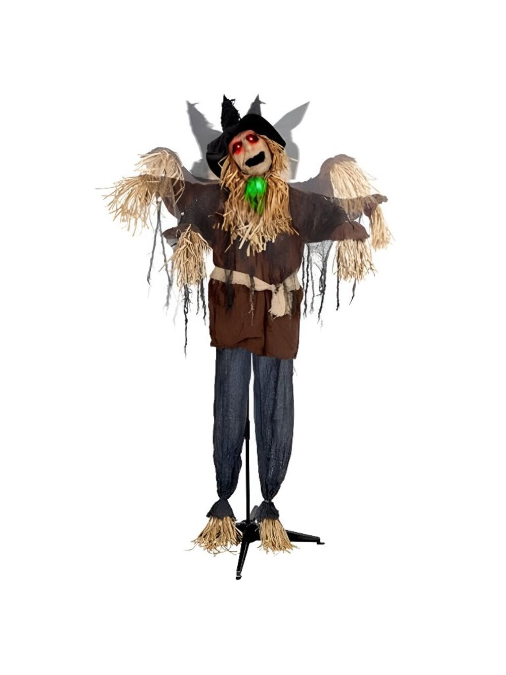 6FT Halloween Standing Scarecrow, Life-Size Animated Ghost Decor with